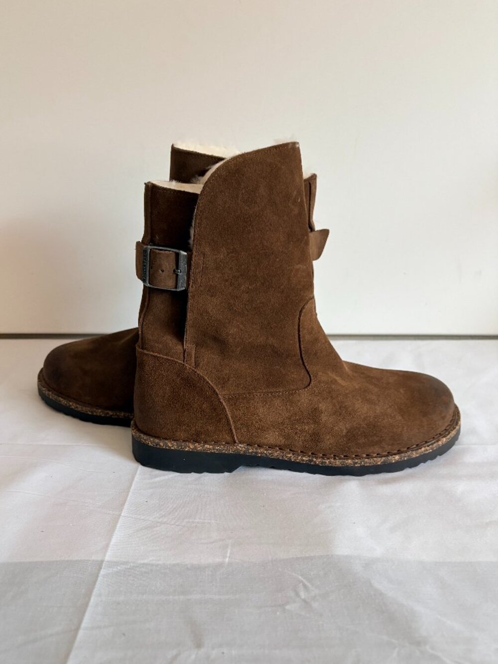 Birkenstock Woman Uppsala Shearling Lining Brown Suede Mid-Calf Bootie Size 40/9
